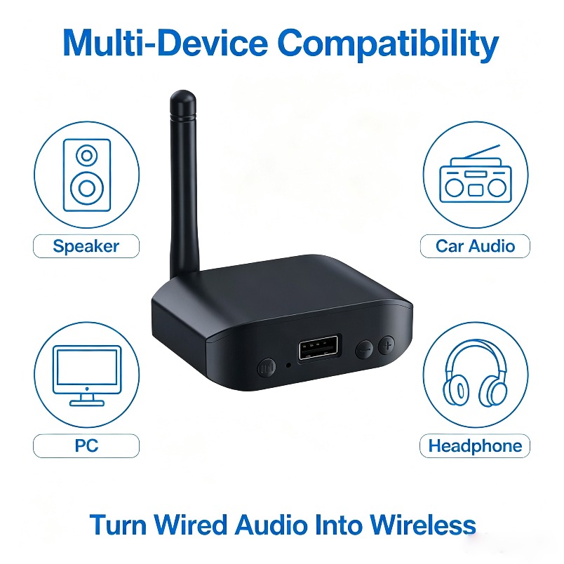 Audio Music Link - Аудиоприемник Bluetooth 5.0, адаптер с двумя