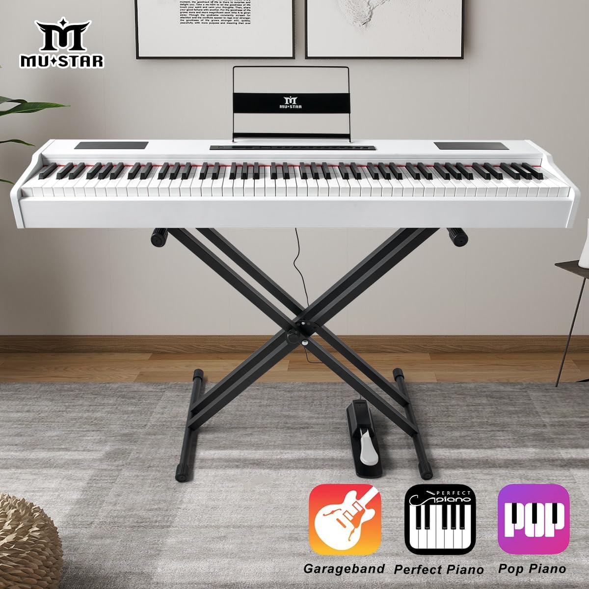 Piano Sustain Pedal - Цифровое пианино MUSTAR с 88 клавишами