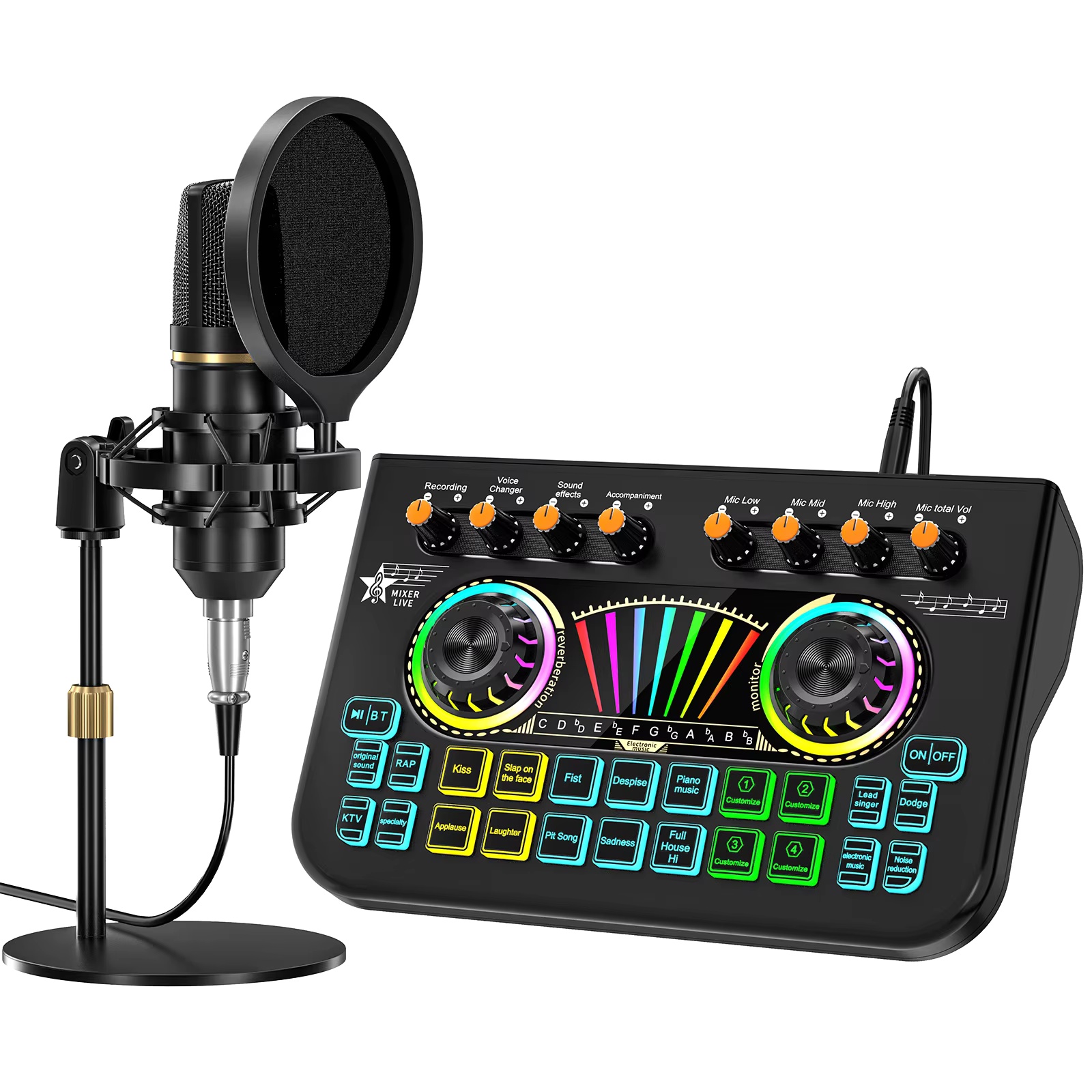 Audio And Music Mixer - Комплект микрофона для подкастов Tenlamp X3