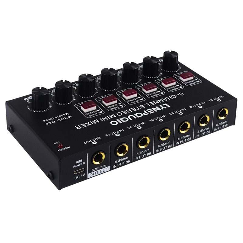 Audio And Music Mixer - Изысканный мини-6-канальный стереомикшер для музыкальных инструментов: