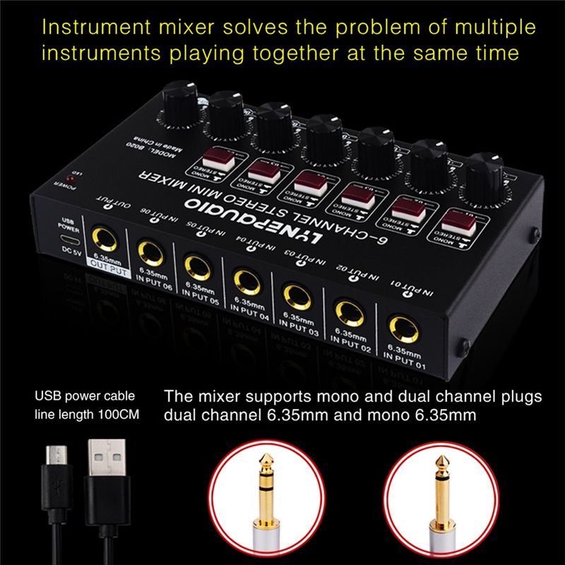 Изысканный мини-6-канальный ст – обзор и цена Audio And Music Mixer